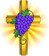 Divine Destiny Ministries logo with cross and grape vine