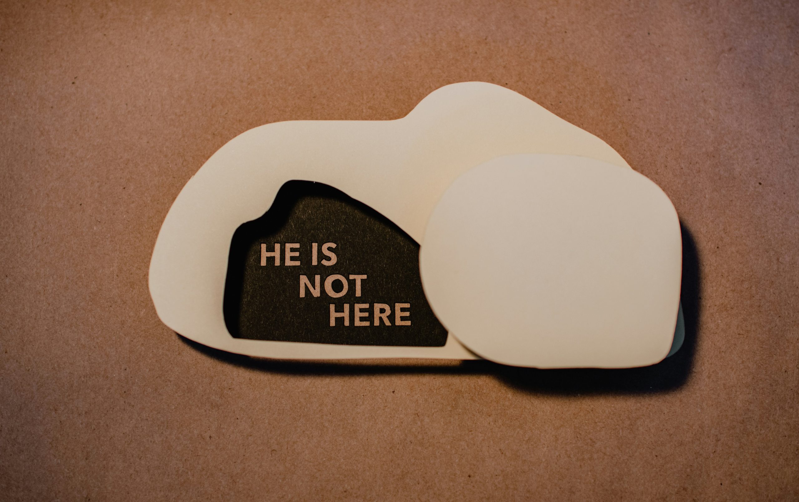 empty tomb, he is not here written in opening of tomb